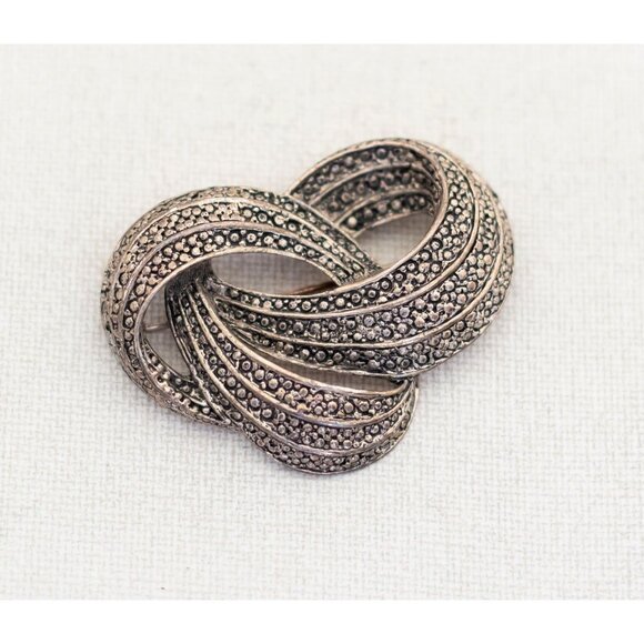 Vintage Modern Abstract Brooch in Silver Tone - A13 - Picture 1 of 2